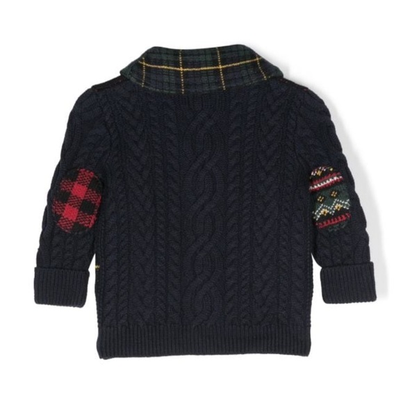 NWT Ralph Lauren Boys Patchwork Cable Knit Cardigan. Holiday Christmas - Picture 3 of 11